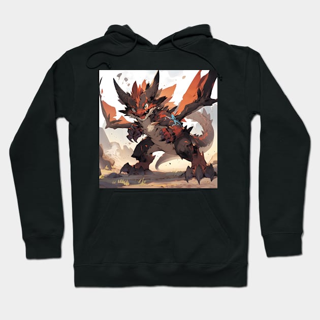 Dragon beast battle Hoodie by HydraDreams